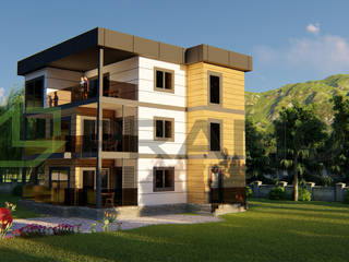 ERDEK HAFİF ÇELİK 3 KATLI KONUT PROJESİ, PRAMO PREFABRİCATED & STEEL PRAMO PREFABRİCATED & STEEL Villa OSB