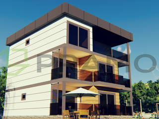 ERDEK HAFİF ÇELİK 3 KATLI KONUT PROJESİ, PRAMO PREFABRİCATED & STEEL PRAMO PREFABRİCATED & STEEL Balcon Verre