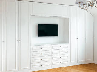 Zabudowa RTV w stylu angielskim, Szafawawa Szafawawa Classic style bedroom White