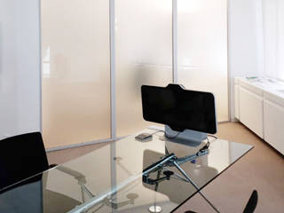 Installazione parete vetrata a 3 specchiature Finstral FIN-Office, Finextra Finextra Puertas de vidrio Vidrio