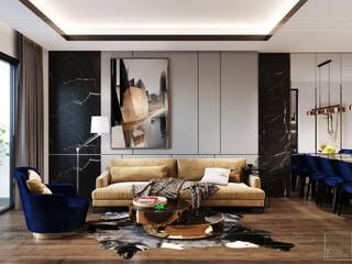 Thiết kế căn hộ hiện đại - mảnh ghép cuối hoàn thiện cuộc sống trong mơ, ICON INTERIOR ICON INTERIOR Modern Living Room