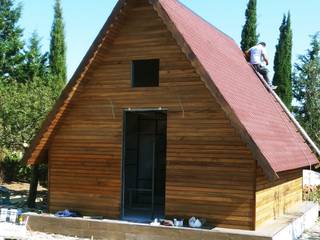 Doğayla İç İçe Tek Katlı Hafif Çelik Bir Ev - Bungalov, ASK MİMARLIK İNŞAAT ASK MİMARLIK İNŞAAT Country style house Wood Wood effect