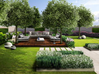 Il Giardino della grande villa, Verde Progetto - Adriana Pedrotti Garden Designer Verde Progetto - Adriana Pedrotti Garden Designer Voortuin