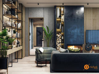 Загородный дом, Artichok Design Artichok Design Industrial style living room