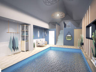 Entspannung pur: ein Schwimmbad im Boho-Style, ​Innenarchitektur Federleicht ​Innenarchitektur Federleicht Spa