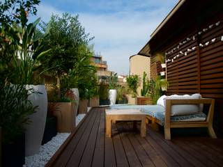 Diseño terraza Eixample Barcelona, ésverd - jardineria & paisatgisme ésverd - jardineria & paisatgisme Eclectic style balcony, veranda & terrace