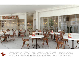 Restaurante Dibocca Madrid, Alicia Peláez Sevilla - Interiorismo y Decoración Alicia Peláez Sevilla - Interiorismo y Decoración بلكونة أو شرفة