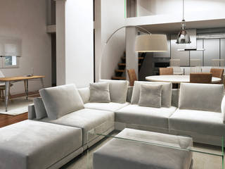 Chalet Unifamiliar Pozuelo, Alicia Peláez Sevilla - Interiorismo y Decoración Alicia Peláez Sevilla - Interiorismo y Decoración モダンデザインの リビング