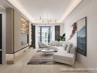 North Park Residences, Swish Design Works Swish Design Works Salones minimalistas Contrachapado