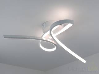 Plafoniere a led integrato di design moderno, diamantlux lightingdesign diamantlux lightingdesign Moderne slaapkamers Aluminium / Zink
