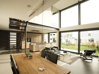 Neubau Loft Passivhaus, seyfarth stahlhut architekten bda Part GmbB seyfarth stahlhut architekten bda Part GmbB Living room