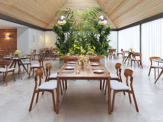 Restaurant Project , Vivible Vivible Moderne Esszimmer Holz Braun