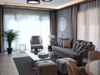 Mesa Cadde Örnek Daire 1, monoblok tasarım & içmimarlık monoblok tasarım & içmimarlık Modern living room Leather Grey