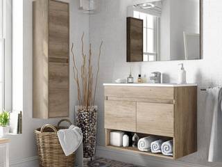 Mobile da bagno arredo sospeso 80 cm colore rovere , Bagno Italia Bagno Italia Ванна кімната MDF