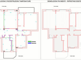 Ristrutturazione appartamento: Il progetto si compone di tavole esplicative per ogni tipo, Studio di Architettura Tundo Studio di Architettura Tundo Mehrfamilienhaus