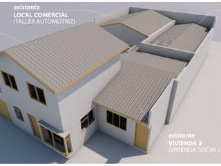 Diseño de Local Comercial y Regularización de Vivienda y Taller existentes, ARQUITECTO CHILLAN EIRL ARQUITECTO CHILLAN EIRL Powierzchnie handlowe Wzmocniony beton