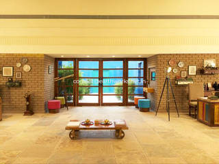 Tigerland Resort, Club Mahindra, Kanha, Earthworks Earthworks minimalist style media rooms Wood Wood effect