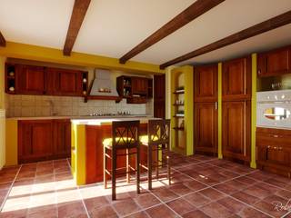 Progettazione cucina rustica, RC. Interior Designer RC. Interior Designer Cucina attrezzata Legno Effetto legno