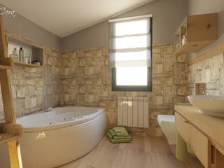 Progettazione Bagno rustico, RC. Interior Designer RC. Interior Designer Bagno in stile rustico Pietra