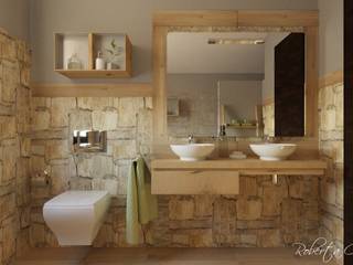 Progettazione Bagno rustico, RC. Interior Designer RC. Interior Designer Bagno in stile rustico Pietra