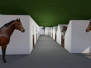 Ampliação de centro hípico de Pena Brava, Guimarães - Boxes para cavalos, R&U ATELIER LDA R&U ATELIER LDA Rumah pedesaan