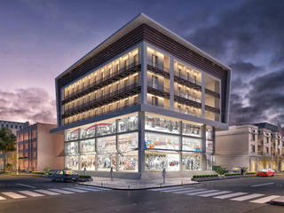 EXTERIOR VISUALIZATION, Abhinaw Tiwari Abhinaw Tiwari Espacios comerciales Concreto