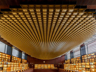 Biblioteca Museo Reina Sofía, Carlos Horcajada Carlos Horcajada Nowoczesny salon Drewno O efekcie drewna
