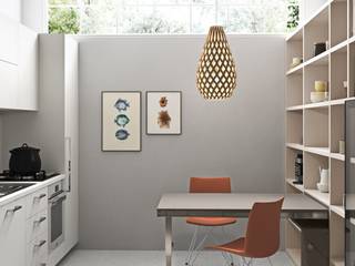 La prima casa, L&M design di Cinzia Marelli L&M design di Cinzia Marelli Small kitchens Engineered Wood White