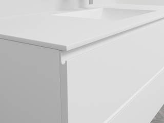 Mueble de MDF a Medida con 2 Cajones Superpuestos + 1 Lavabo de diseño Corian® M502, BañosAutor BañosAutor Ванна кімната