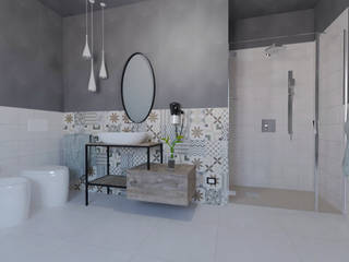 Bagno con cementine, Ceramiche B.M Ceramiche B.M Rustic style bathroom