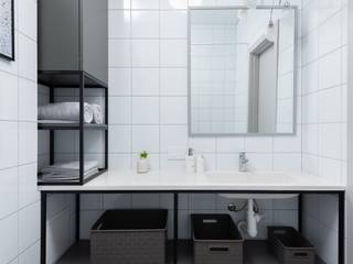 “Шаг в новую жизнь». Sustainable project. Renovation., SAZONOVA group SAZONOVA group Scandinavian style bathroom