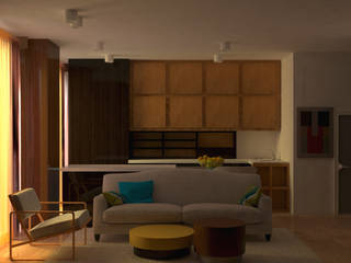 design cloud Modern Living Room Wood Brown
