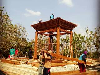 Rumah joglo jawa soko 25, Jati mulya indah Jati mulya indah Ruang Komersial Kayu Wood effect