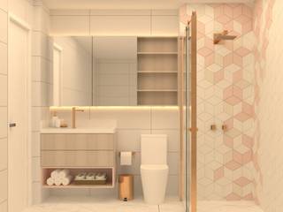 Projeto de Banheiro para quarto de menina , Arty Arquitetura Arty Arquitetura Baños de estilo moderno Cerámico