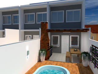 Projeto de casas geminadas , Jr Arquitetura + interiores Jr Arquitetura + interiores Multi-Family house Wood Wood effect