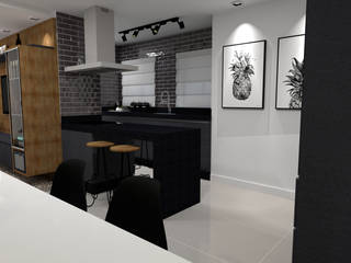 Projeto de cozinhas e áreas de serviço, Jr Arquitetura + interiores Jr Arquitetura + interiores Cocinas de estilo moderno Cerámico