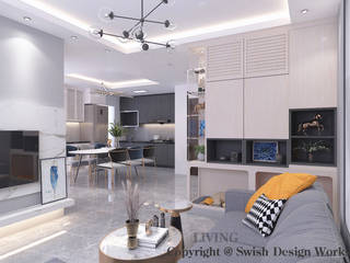 4-room BTO flat, Swish Design Works Swish Design Works Livings de estilo moderno Contrachapado