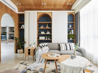 森森•圓舞曲 Residence•2019, 禾宇室內設計 禾宇室內設計 Living room Wood Wood effect