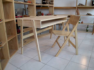 escritorio "dele", estilo-mueble estilo-mueble ห้องทำงาน/อ่านหนังสือ ไม้จริง Multicolored