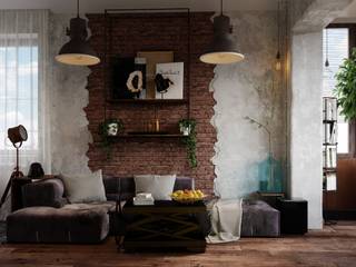 Appart | 35 m2, Vashantsev Nik Vashantsev Nik Industrial style living room