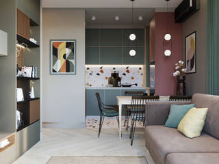 ЖК Атмосфера, SAPAROVA design interior SAPAROVA design interior 客廳