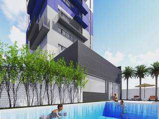 Residencial BLAUMAR, MUÑOZ PRATS ARQUITECTOS MUÑOZ PRATS ARQUITECTOS Piscinas de jardín Cerámico