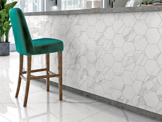 Serie White Marble, Tuscania S.p.A. Tuscania S.p.A. Salas de jantar modernas Azulejo