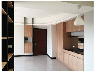 展昇奧斯卡（桃園中路特區）, 木皆空間設計 木皆空間設計 Minimalist corridor, hallway & stairs