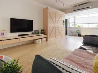 微 甜 拾 光​ - 裹著淡淡糖粉的45年老公寓 Sweet Time​ - A Pleasant, 45-Year-Old Apartment , 一葉藍朵設計家飾所 A Lentil Design 一葉藍朵設計家飾所 A Lentil Design Living room