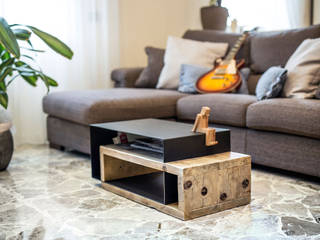 Coffee table moderno in legno e ferro | Mod. Cesare, Inventoom Inventoom Modern living room Metal