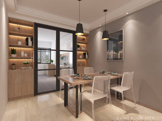 Ang Mo Kio Ave 3, Swish Design Works Swish Design Works Modern Dining Room Plywood Wood effect