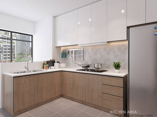 Ang Mo Kio Ave 3, Swish Design Works Swish Design Works Built-in kitchens Plywood