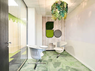 Solutions Acoustiques Performantes, direct-d-sign sas direct-d-sign sas Modern Study Room and Home Office Green