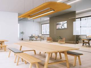 Solutions Acoustiques Performantes, direct-d-sign sas direct-d-sign sas Modern Study Room and Home Office Yellow